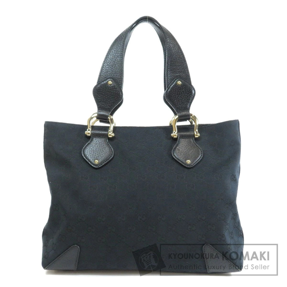 Gucci Black GG Canvas Tote Bag leather